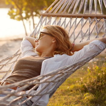 Women relaxing on beach