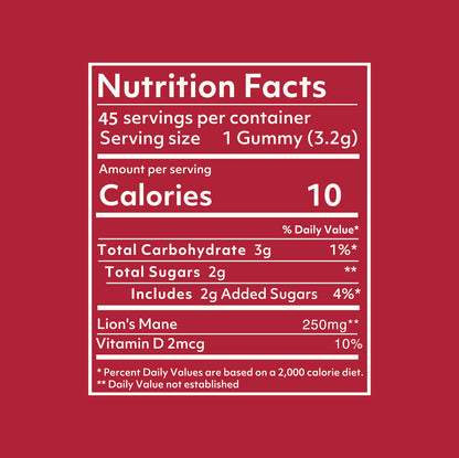 Kind focus gummies Nutrition facts