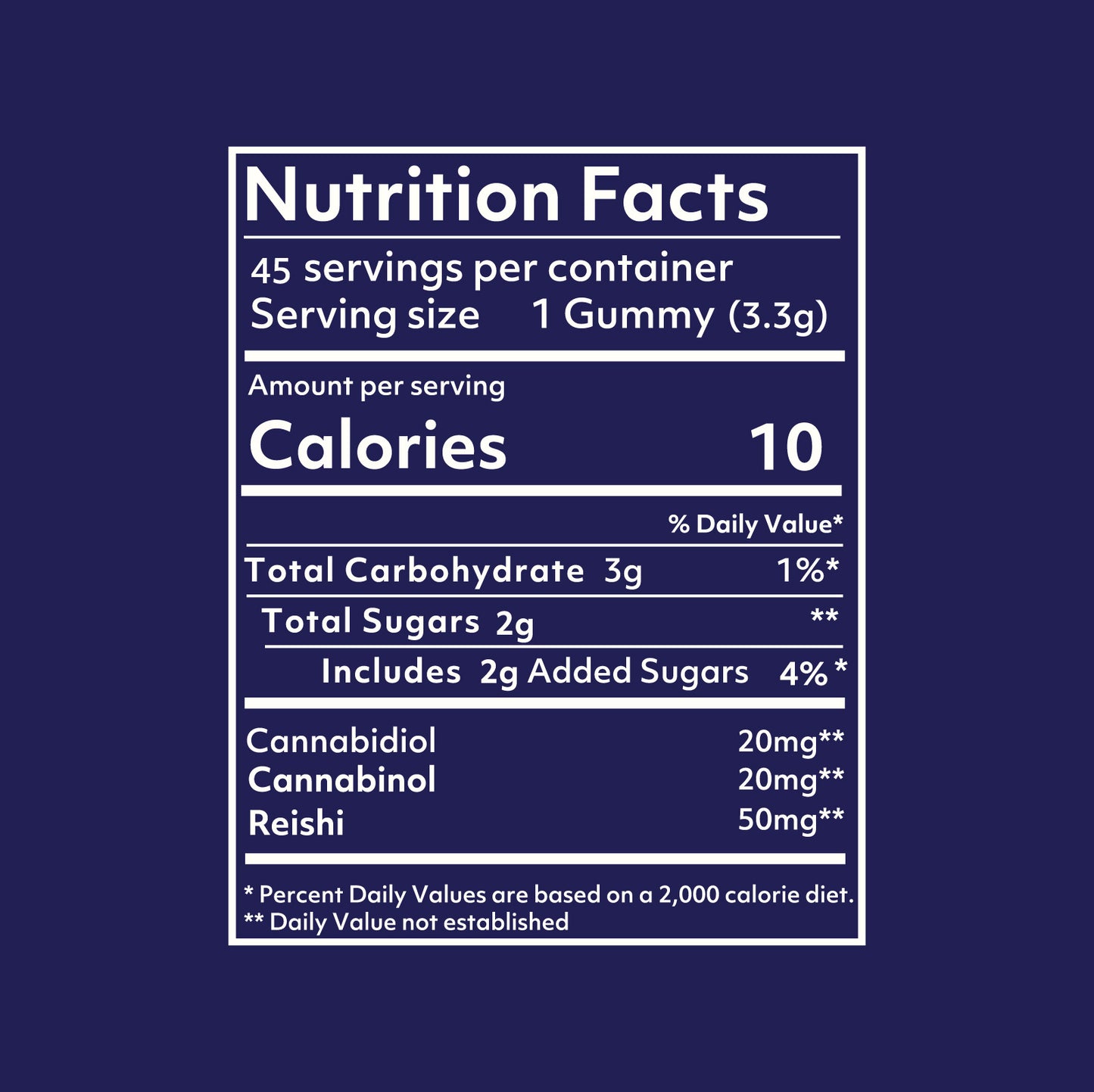 Kind Sleep Gummies Nutrition facts