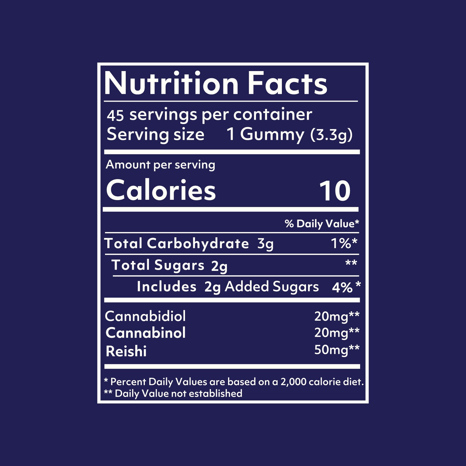 Kind Sleep Gummies Nutrition facts