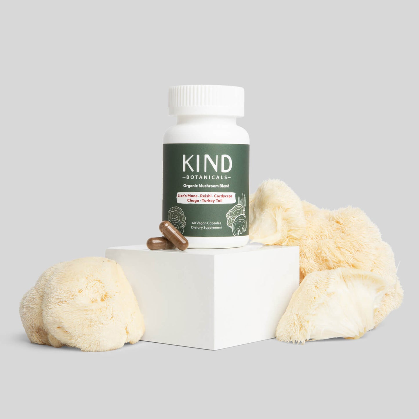 kind botanicals adaptogenic mushroom vegan capsules 60 count