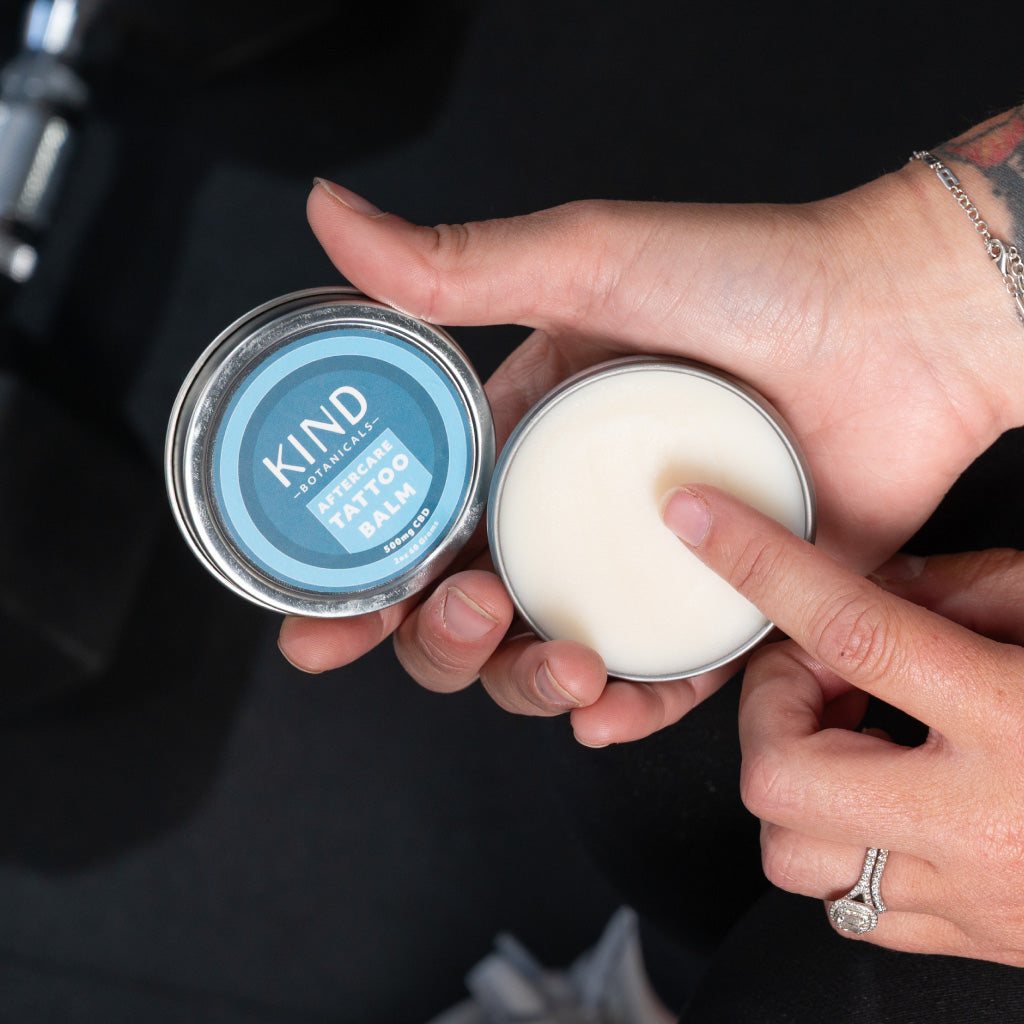 Kind Tattoo Balm being applied on skin 